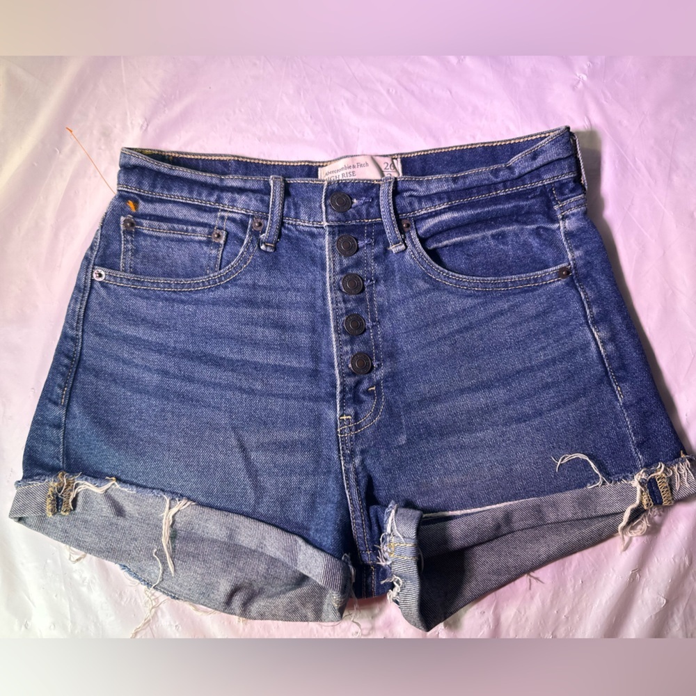 Abercrombie & Fitch Indigo High Rise Shorts - Picture 1 of 5